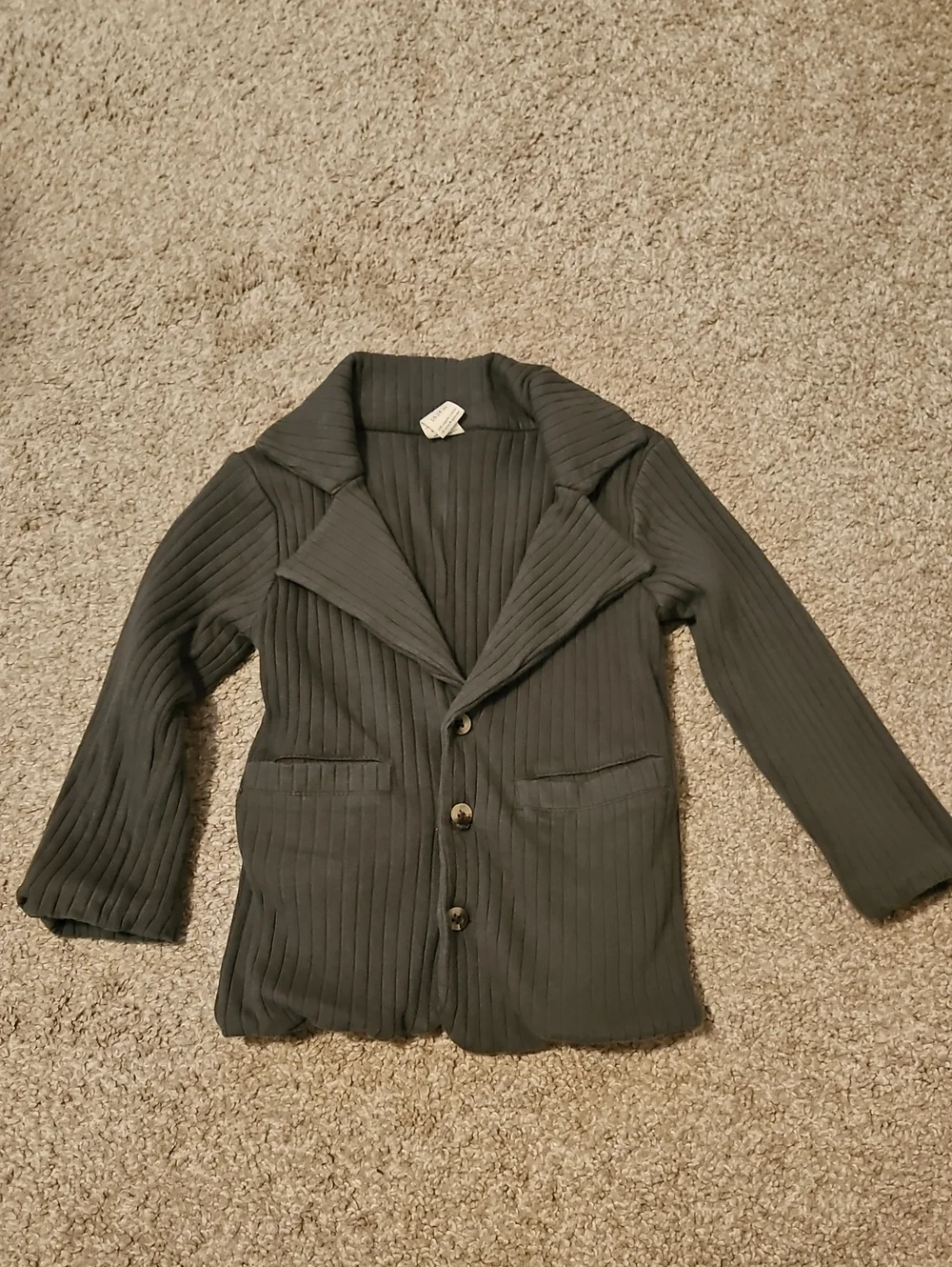 Kate Quinn 18-24M Cotton Ribbed Blazer Jacket Green Button Front